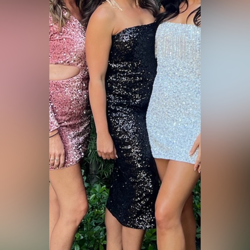 Amanda Uprichard Black Sequin Lizzy Dress - Picture 6 of 7